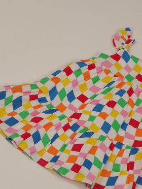 Happy Crooked Cotton Tiered A-Line Dress
